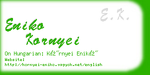 eniko kornyei business card